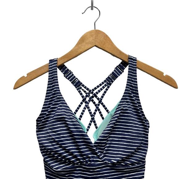 PrAna‎ Kayana Tankini Blue Anchor Stripe D-Cup Blue White - Picture 6 of 8
